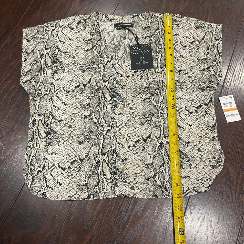 INC International Concepts Satin Pajama Set Snake Skin Size Small NEW